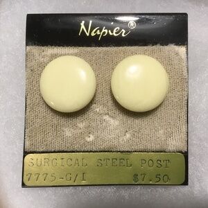 Napier Earrings (Light Yellow) Costume 1980’s NICE!